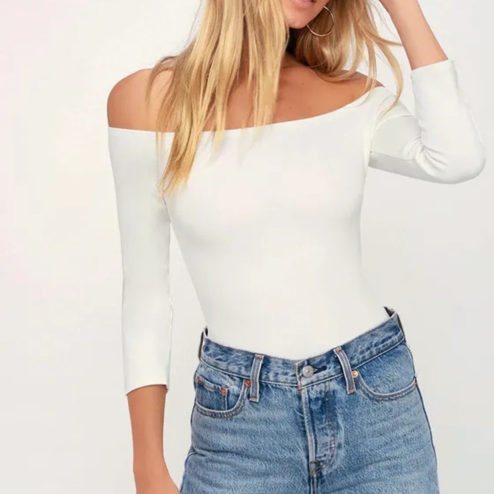 White Off the Shoulder Bodysuit - Like a Bird